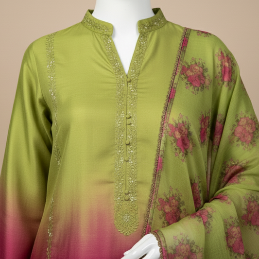 Pure Raw Silk RF-111 (3 PC STITCHED)