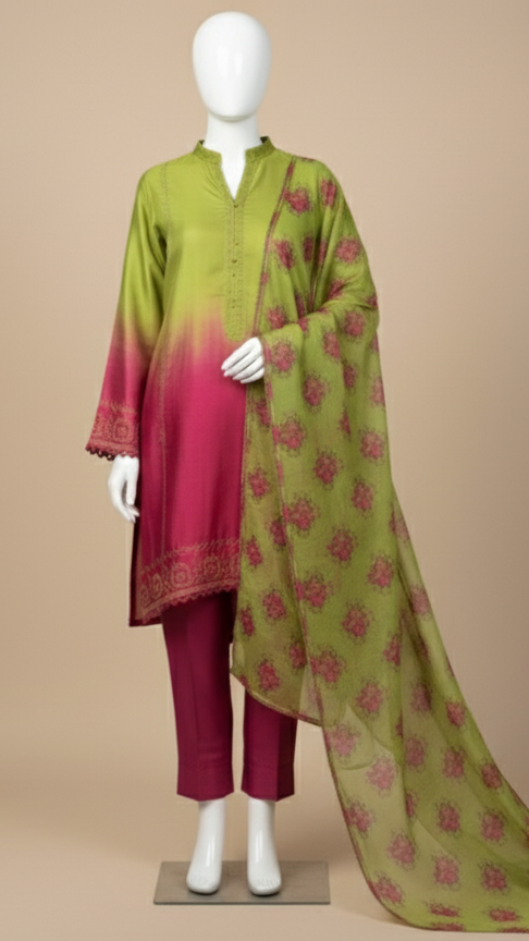 Pure Raw Silk RF-111 (3 PC STITCHED)