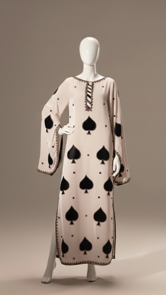 Spade pattern Kaftan Shirt R -145