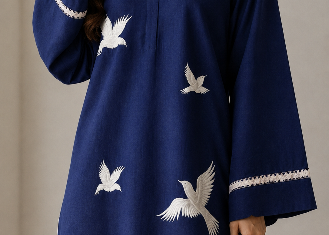 Blue tunic(2pc Stitched)