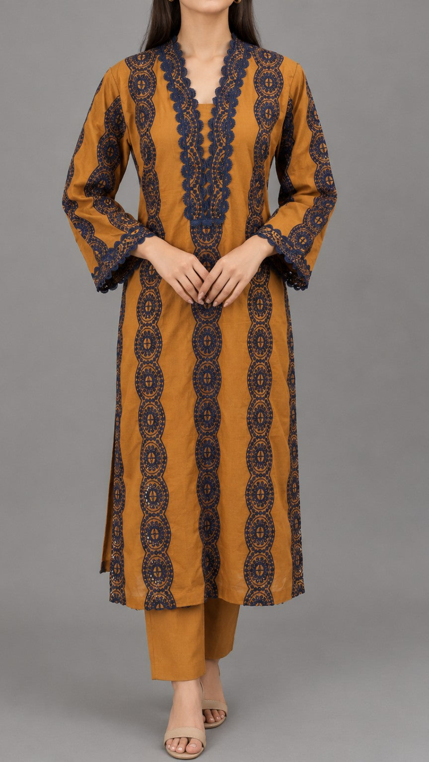 Mustard Bloom(1 pc stitched)
