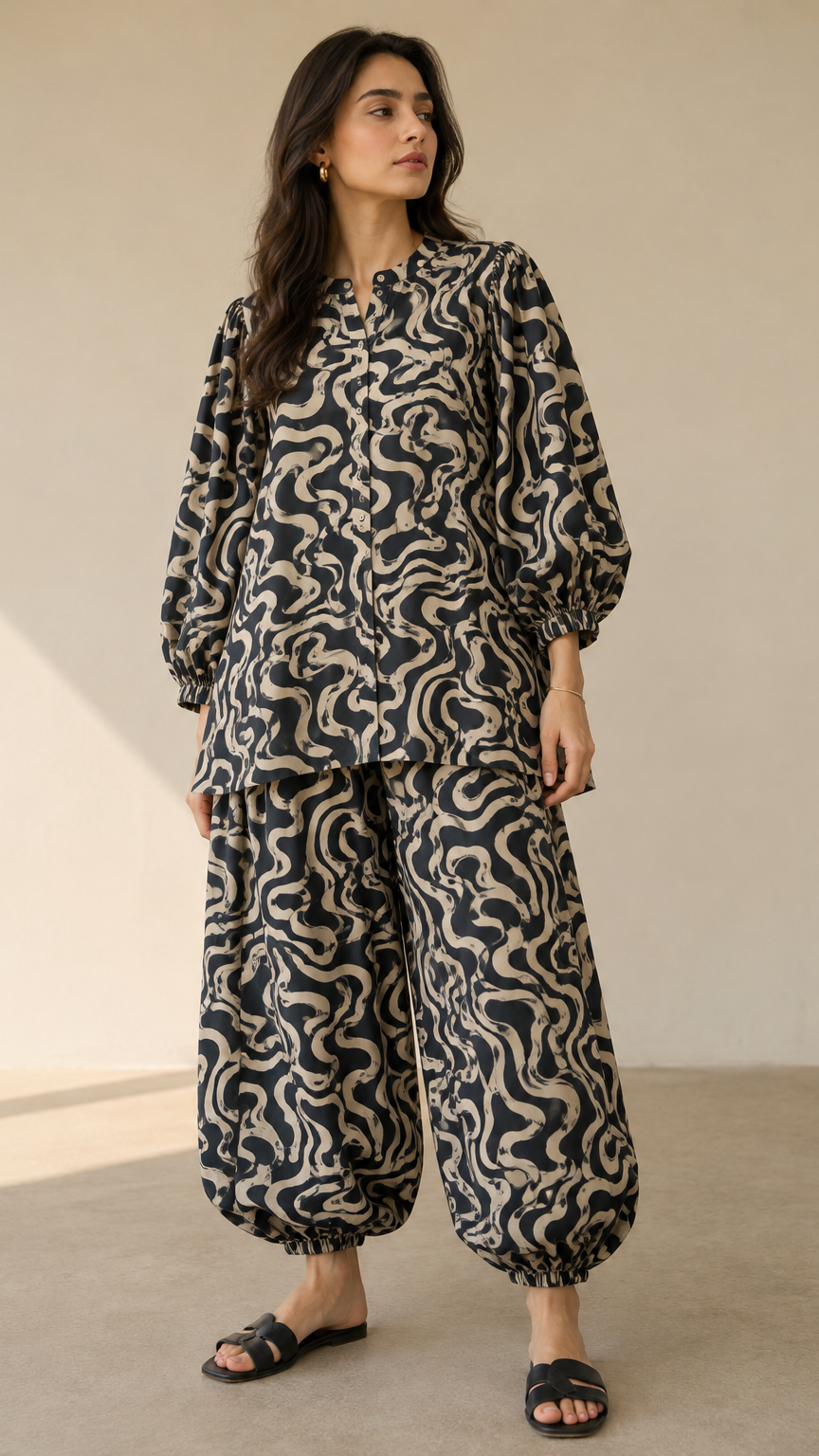 2 PC stitched Cambric Co-ord set