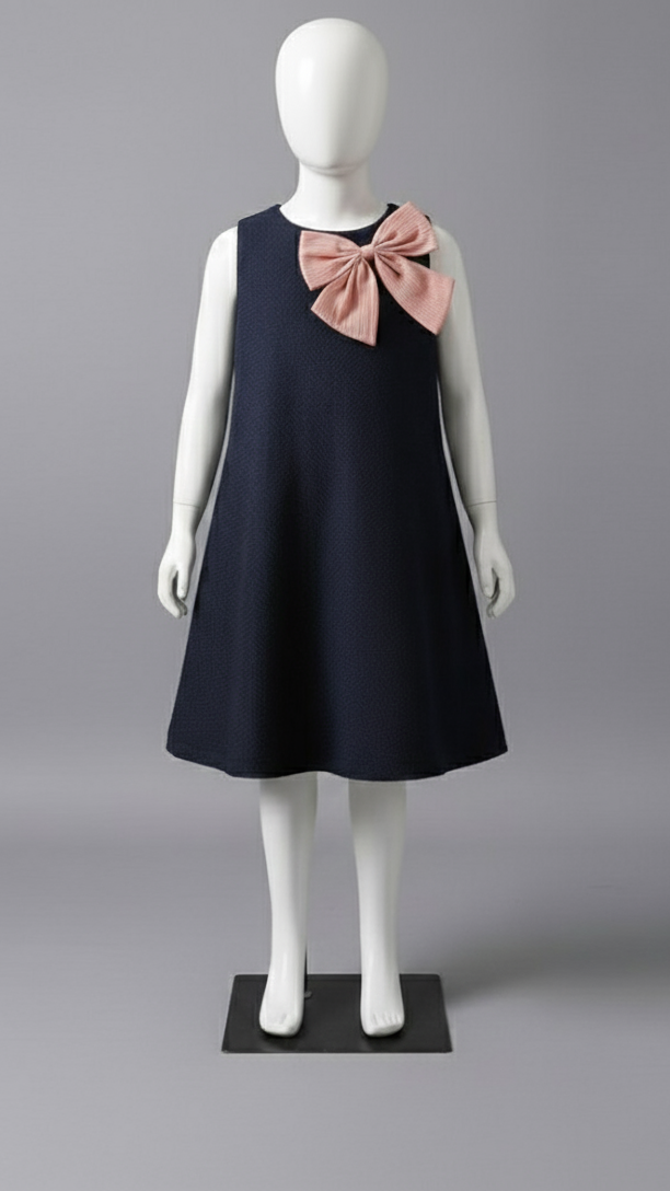 Winter Sleeveless Bowtie frock RK-126 (1 PC STITCHED)