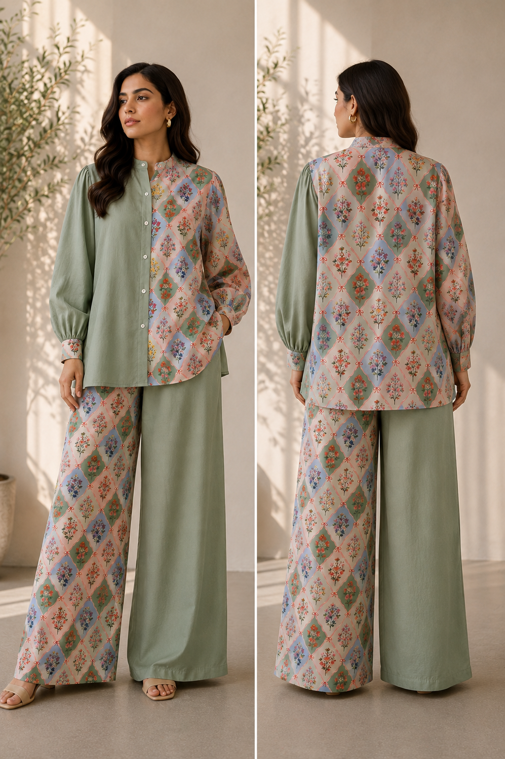 2 PC Cambric Stitched Co ord set