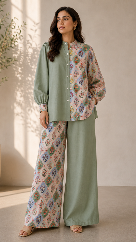2 PC Cambric Stitched Co ord set